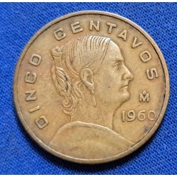 Moneda de 5 centavos 1960...