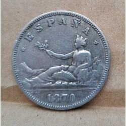 Moneda de plata 2 pesetas,...